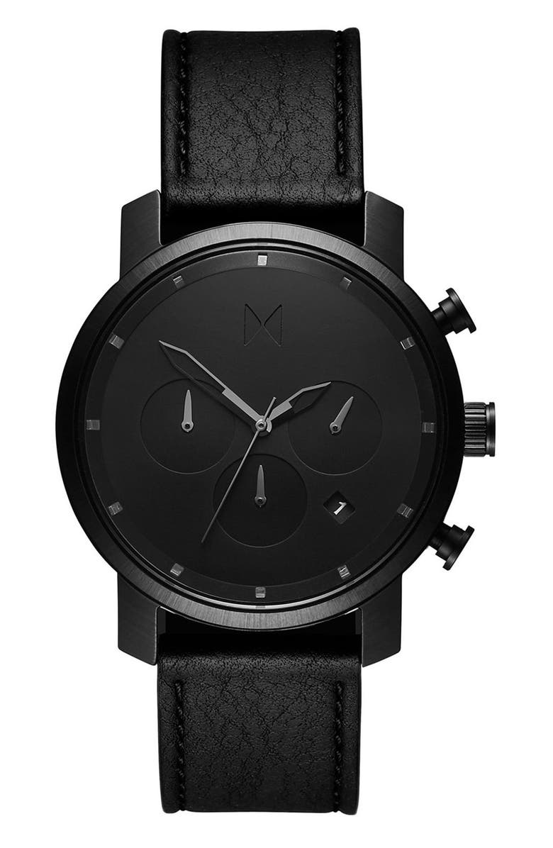 MVMT WATCHES MVMT Chronograph Leather Strap Watch, 40mm, Main, color, 