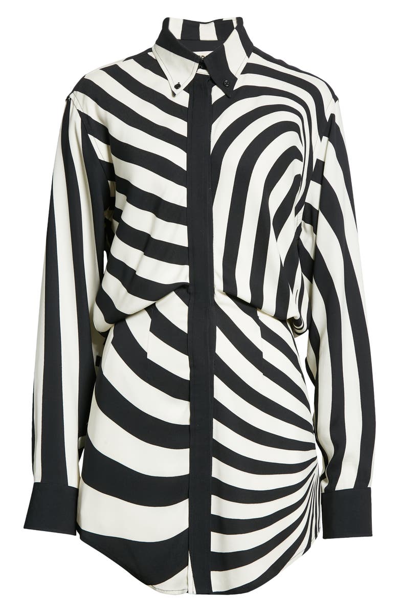 Brandon Maxwell The Nouveau Long Sleeve Mini Shirtdress, Alternate, color,