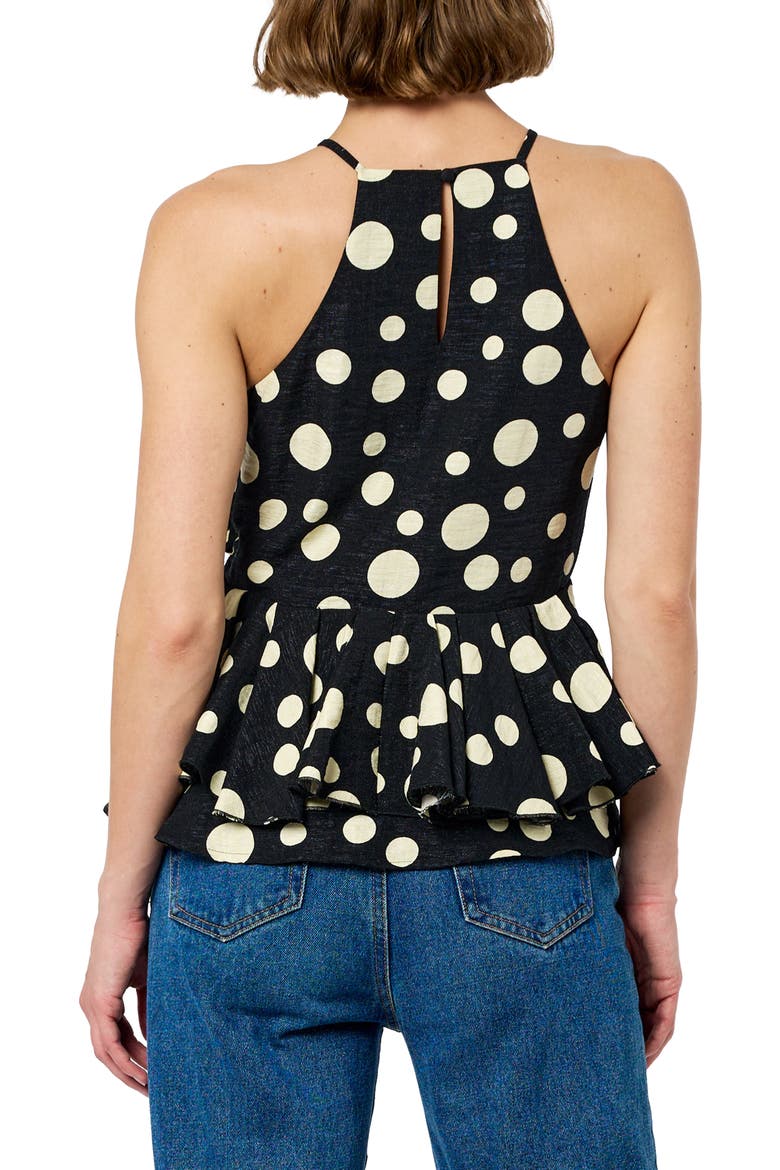 Vietta Ruffle Peplum Camisole, Alternate, color, BLACK