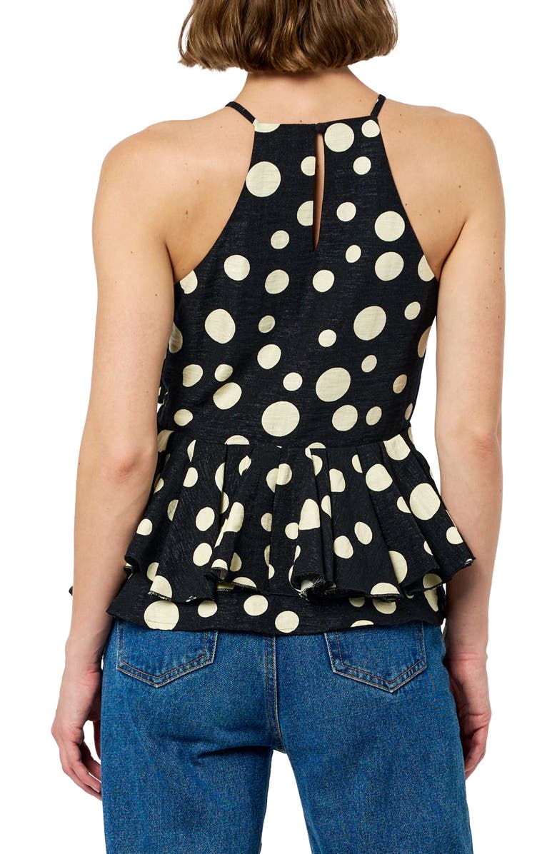 CIEBON Vietta Ruffle Peplum Camisole, Alternate, color, Black