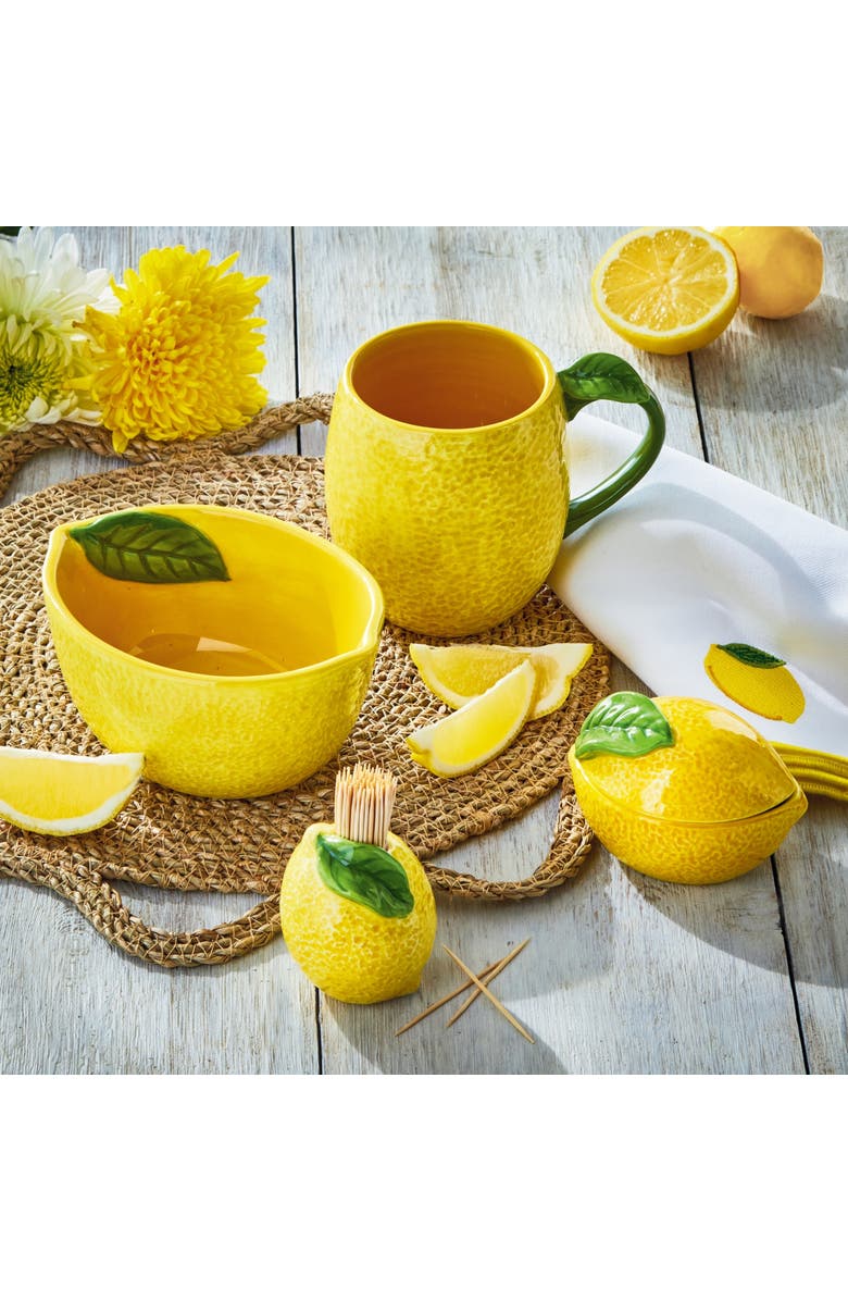 tag Lemon Trinket Dish - Decorative Yellow Tray for Home Use, Alternate, color, Yellow