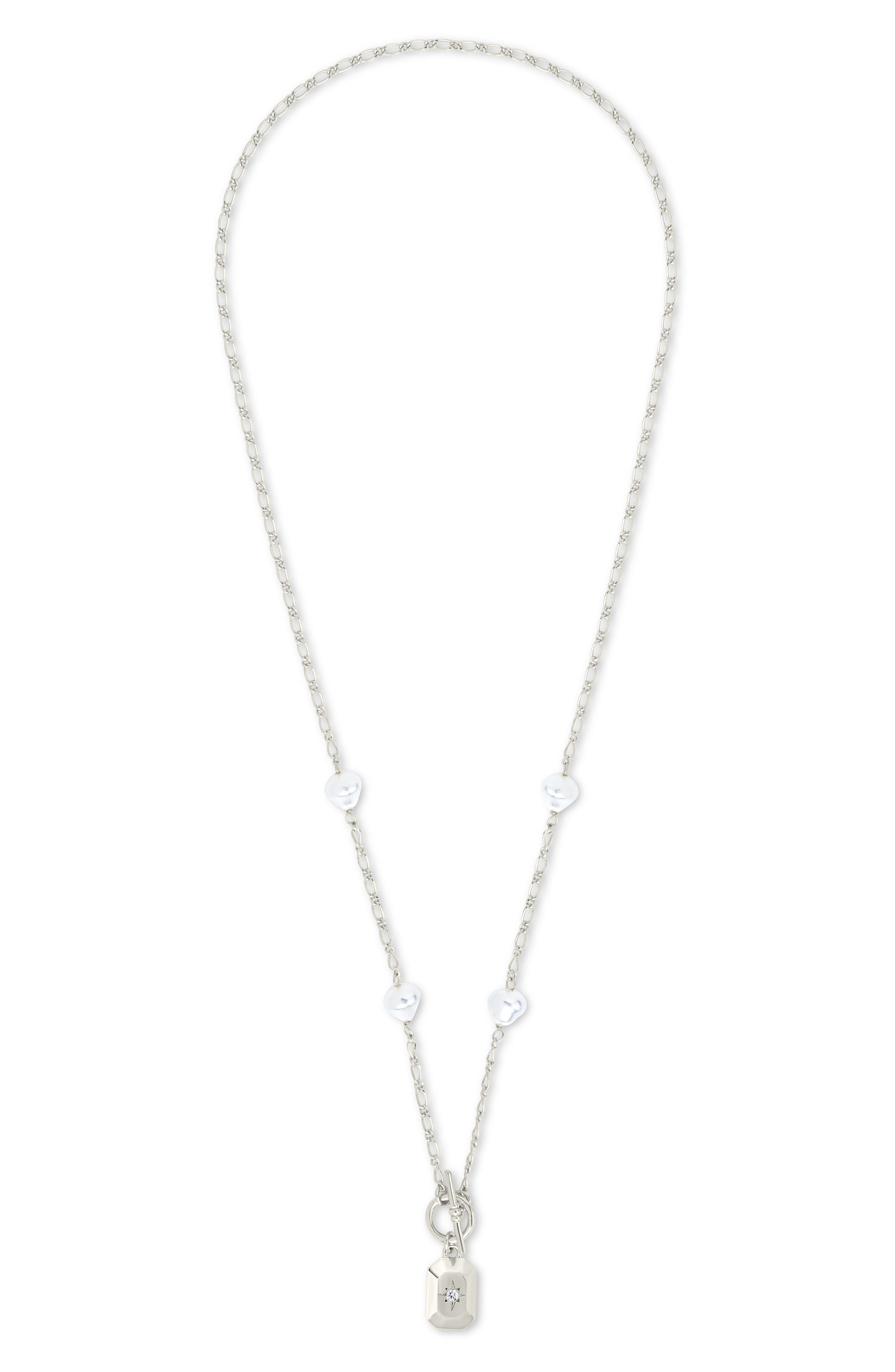 Sterling Forever Shaye Cubic Zirconia Pendant Toggle Necklace