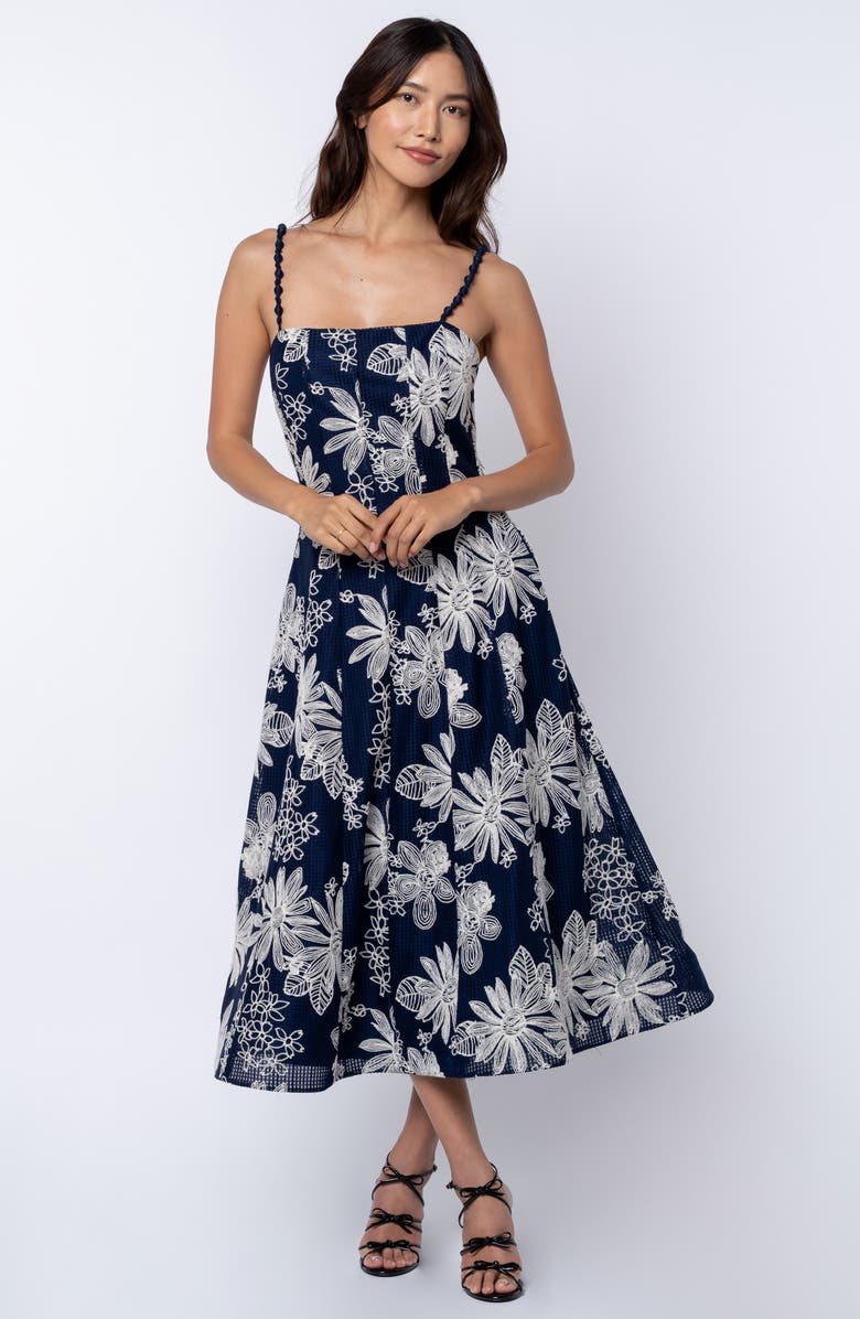 CIEBON Namie Floral Embroidery A-Line Dress, Alternate, color, 