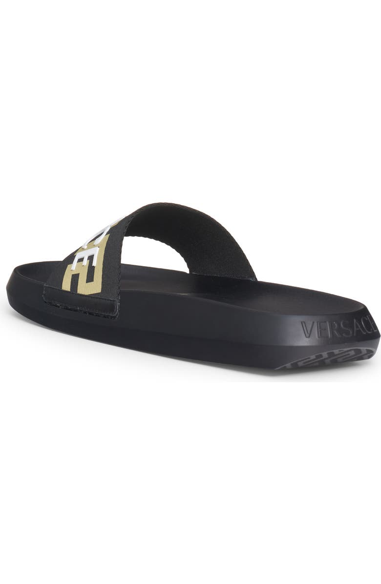 Versace La Greca Logo Pool Slide Sandal, Alternate, color,