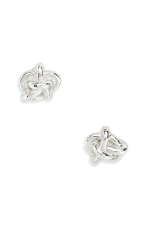 SHANA CAVE Flower Knot Stud Earrings in Silver  product