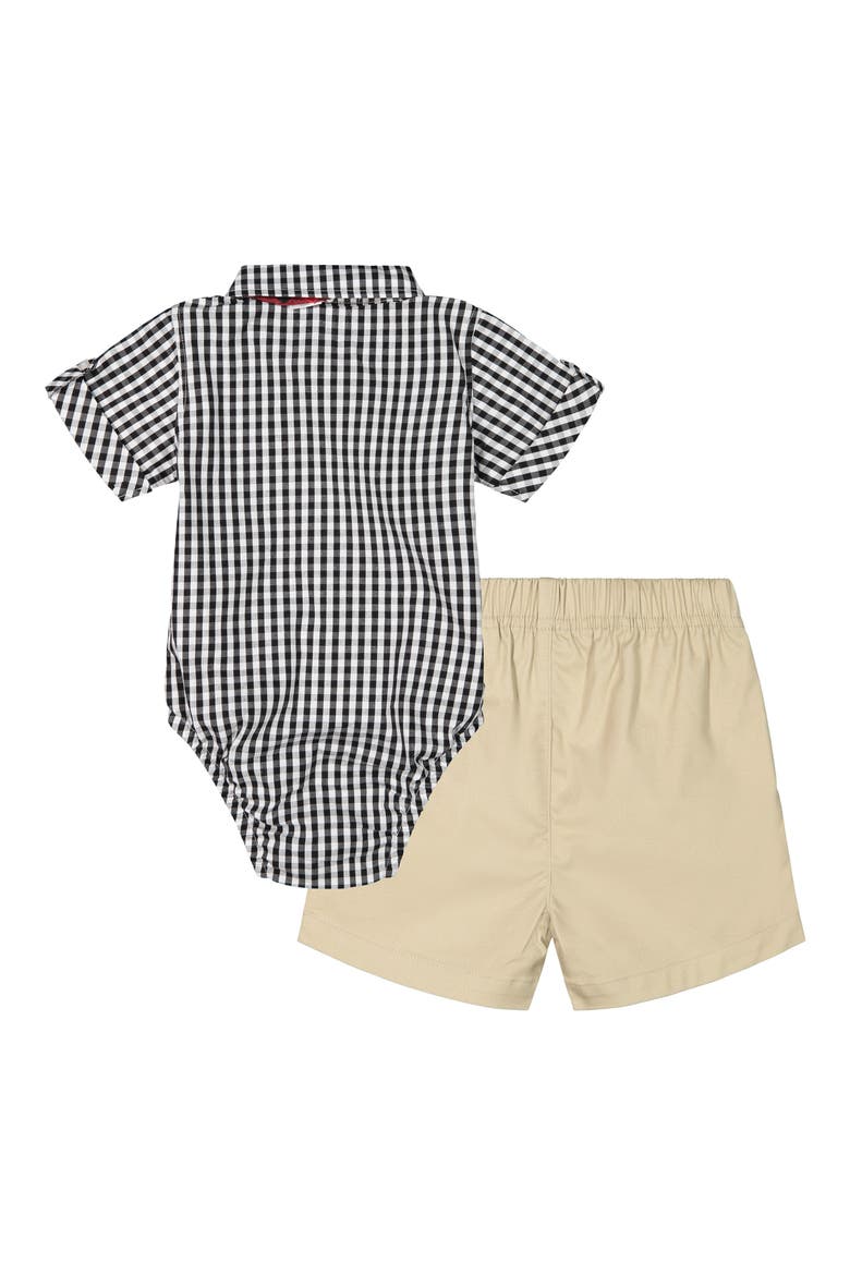 Bodysuit, Shorts & Bow Tie Set, Alternate, color, BLACK