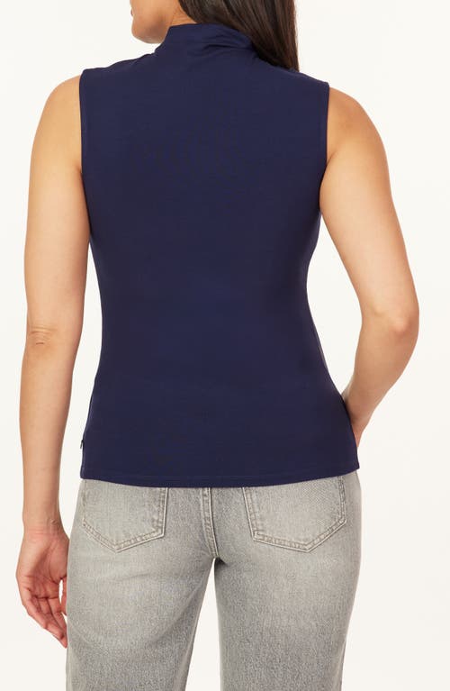 Scotch & Soda Asymmetric Mock Neck Tank In Blue
