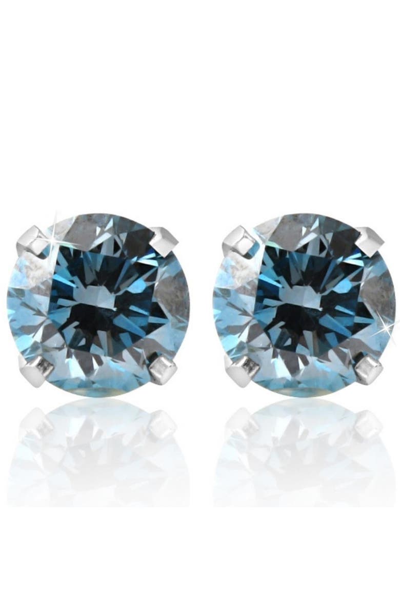 Bliss Diamond 1/2 - 4 Ct Blue Diamond Studs in 14k Gold Lab Grown, Main, color, White Gold - 1Ct