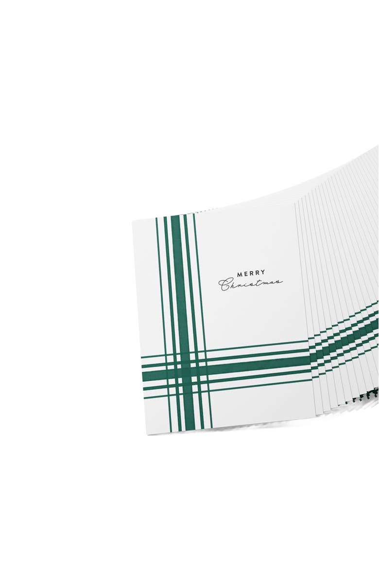 Joy Paper Co. Green White Gift Christmas Boxed Set of 8 Cards, Alternate, color, Green & White