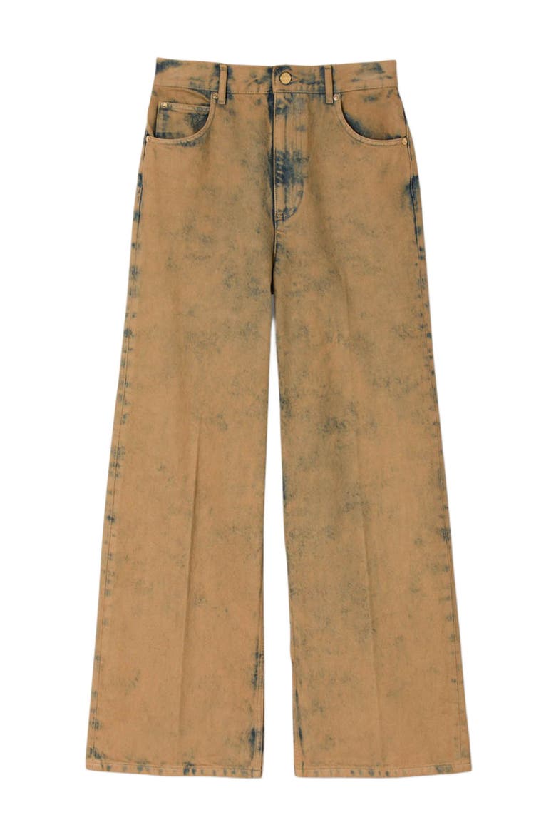 Faded wide-leg jeans, Alternate, color, Beige