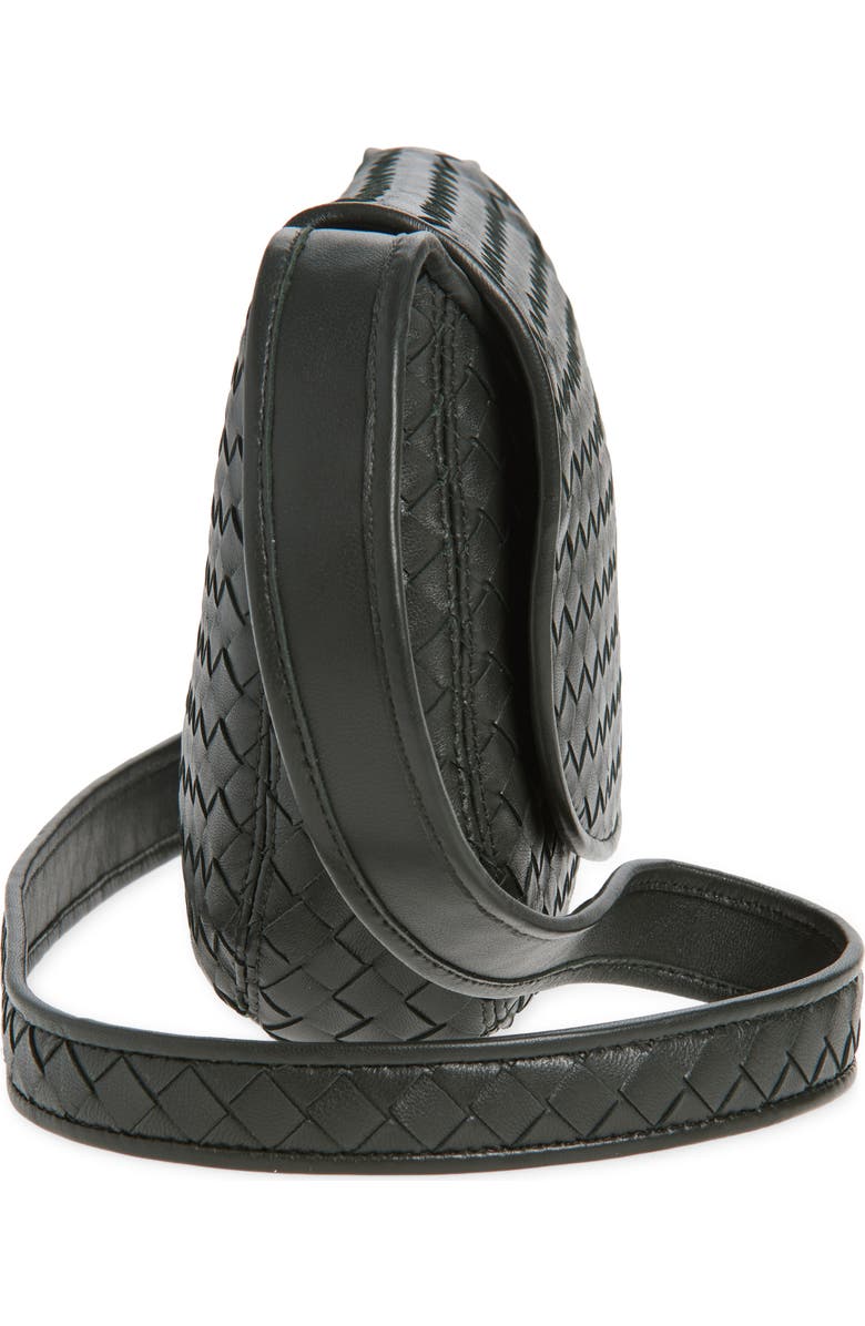 Bottega Veneta Veneto Intrecciato Leather Messenger Bag, Alternate, color, 3009 Dark Green-Silver