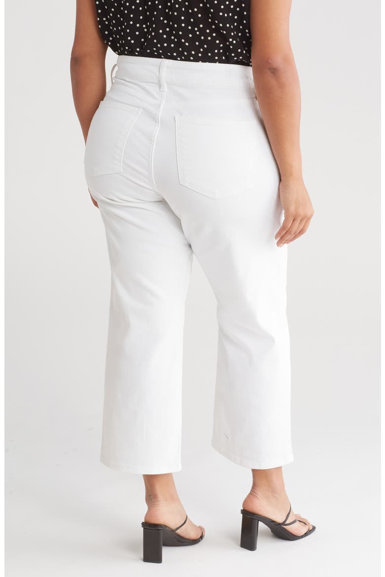 Lucy Double Button High Waist Wide Leg Jeans, Alternate, color, OPTIC WHITE