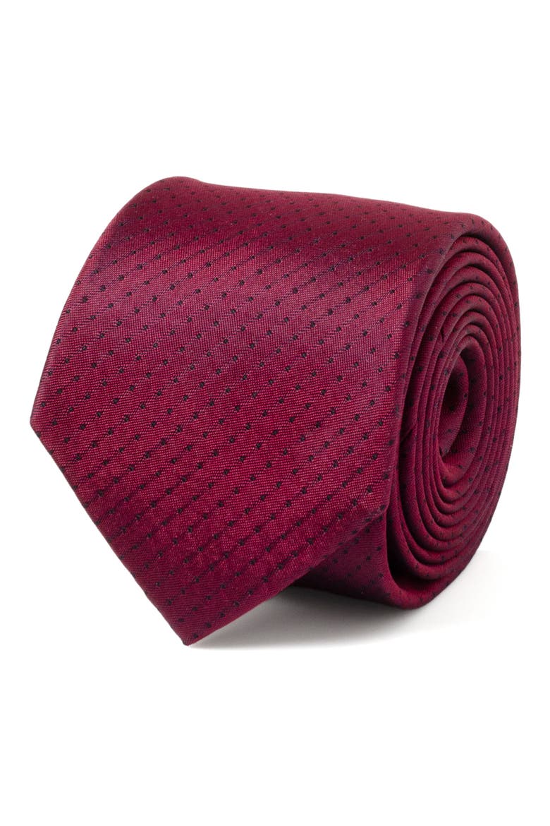 Neat Pin Dot Silk Tie, Alternate, color, RED