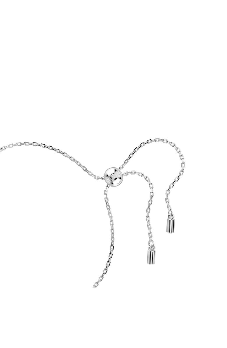 Swarovski Constella Crystal & Faux Pearl Slider Bracelet, Alternate, color, White Gold