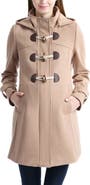 Kimi & Kai Paisley Maternity Duffle Toggle Wool Coat