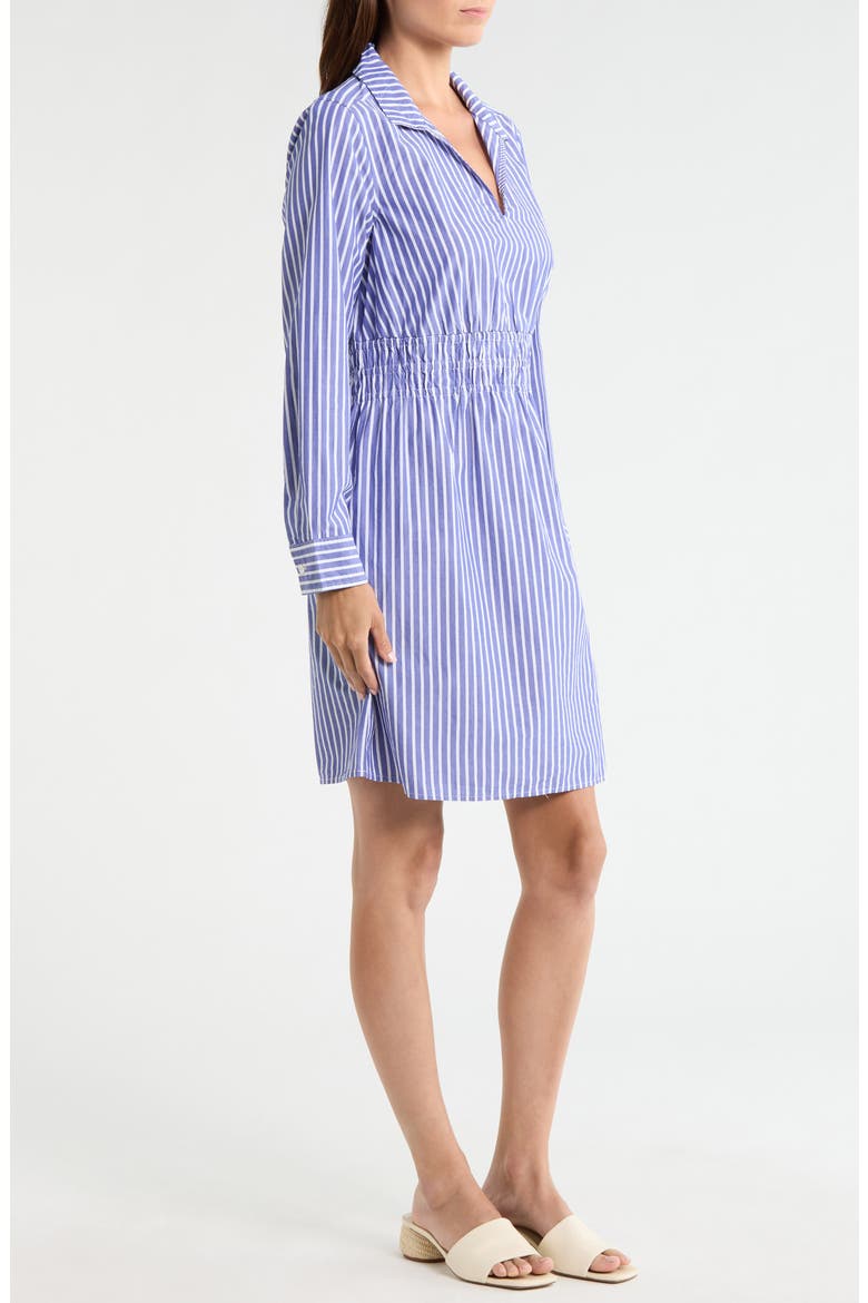 Sunlit Stripe Long Sleeve Shirtdress, Alternate, color, BOLD BLUE