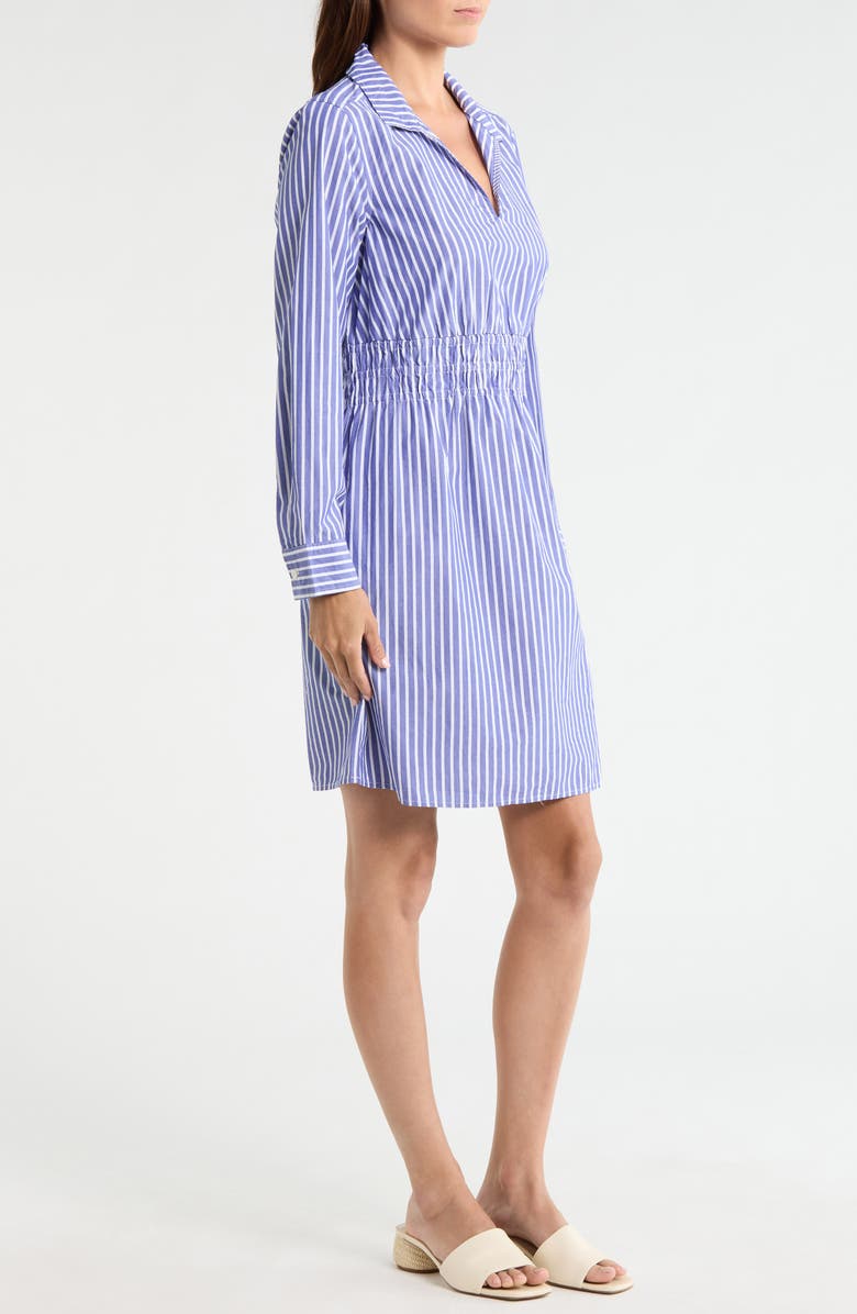 Tommy Bahama Sunlit Stripe Long Sleeve Shirtdress, Alternate, color, Bold Blue