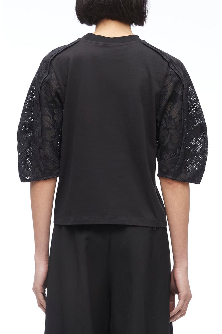 Bonded Lace Combo T-Shirt, Alternate, color, BLACK