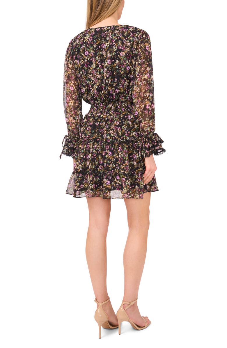 CeCe Floral Long Sleeve Tiered Dress, Alternate, color, 