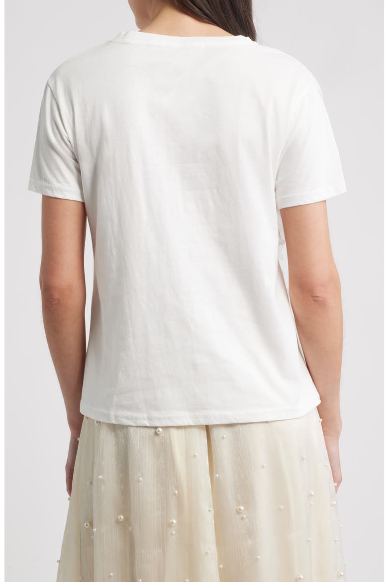 Peony Floral Appliqué Top, Alternate, color, WHITE
