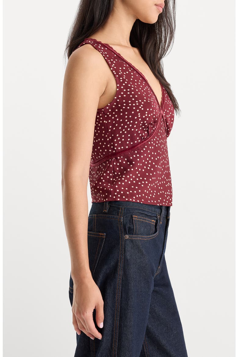 The Woven V Neck Top, Alternate, color, BERRY NOIR PRINT