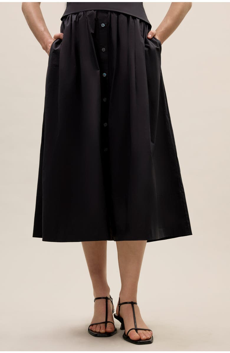 Rebecca Taylor Isla Poplin Dress, Alternate, color, Black