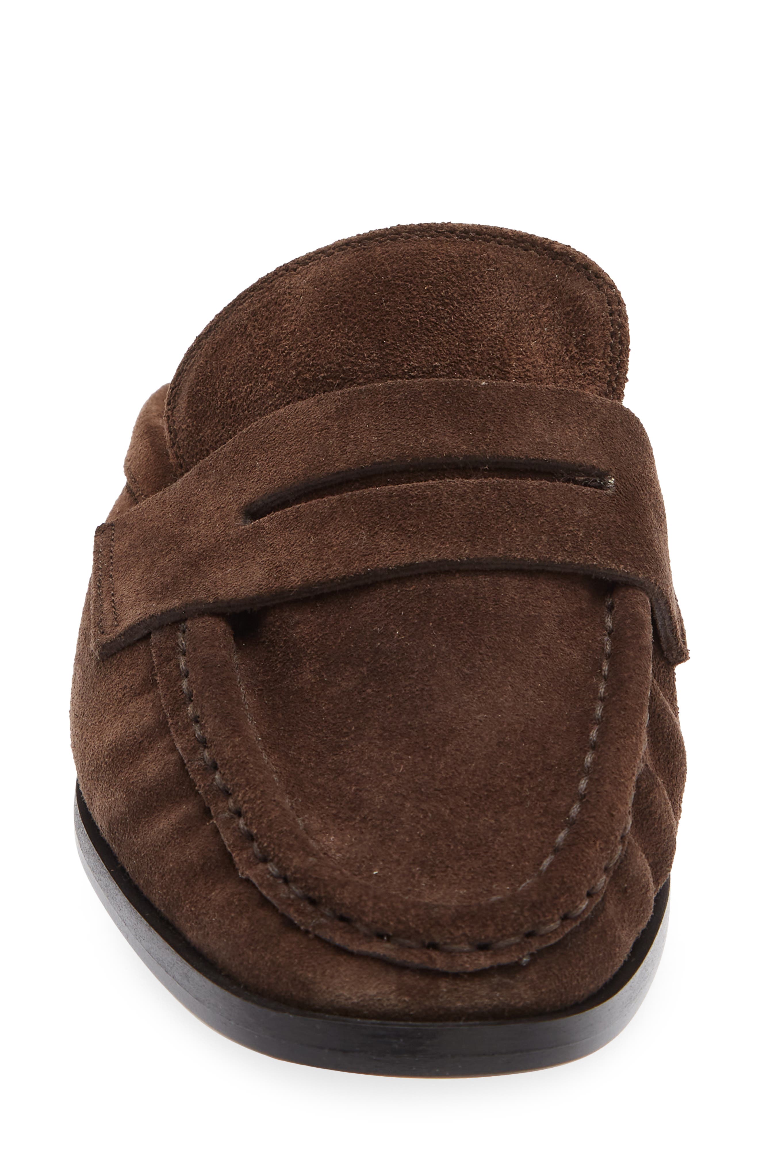 Capriana Leather Flat Mule, Alternate, color, WALNUT SUEDE