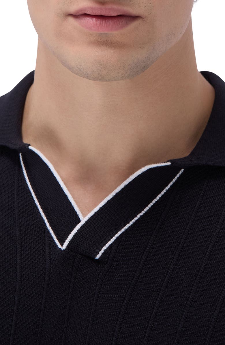 Bugatchi Johnny Collar Rib Polo, Alternate, color, Black