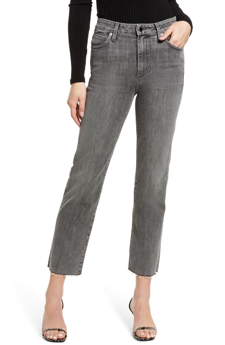 LE JEAN Sabine High Waist Straight Leg Jeans, Main, color, 