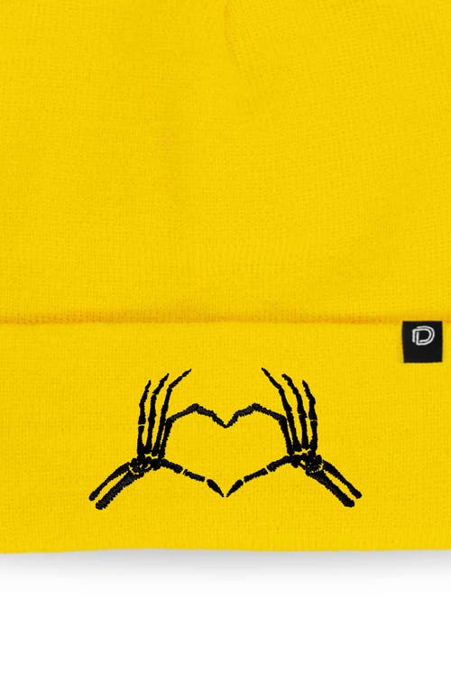 Dalix Heart Of Bones Beanie In Yellow