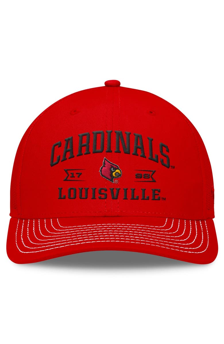 TOP OF THE WORLD Men's Top of the World Red Louisville Cardinals Carson Trucker Adjustable Hat, Alternate, color, 