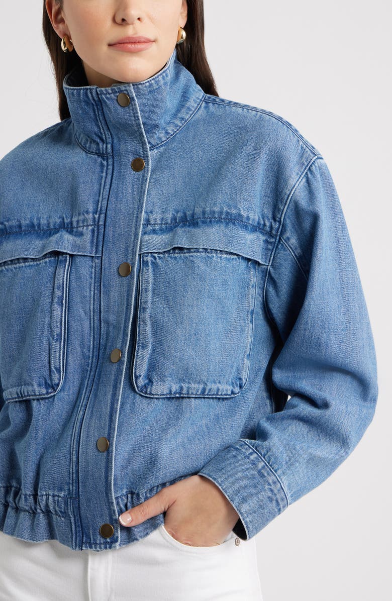 Caslon<sup>®</sup> Denim Utility Jacket, Alternate, color, Medium Wash