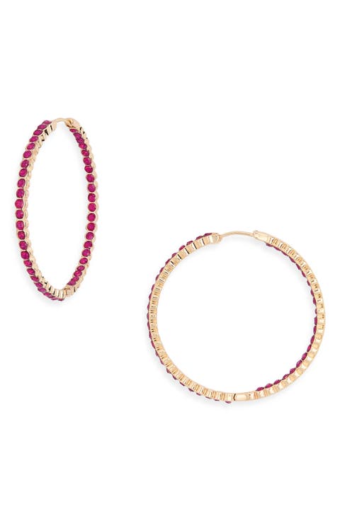 Crystal Inside Out Hoop Earrings