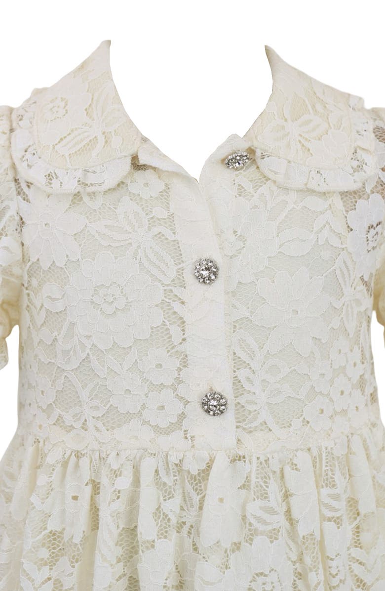 Zunie Kids' Lace Party Dress, Alternate, color, Ivory