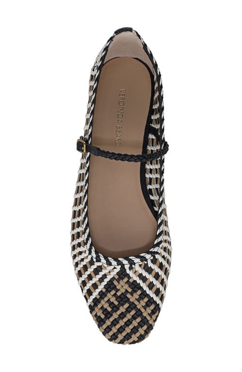 Veronica Beard Ellie Woven Flat In Eclipse/coconut Sand
