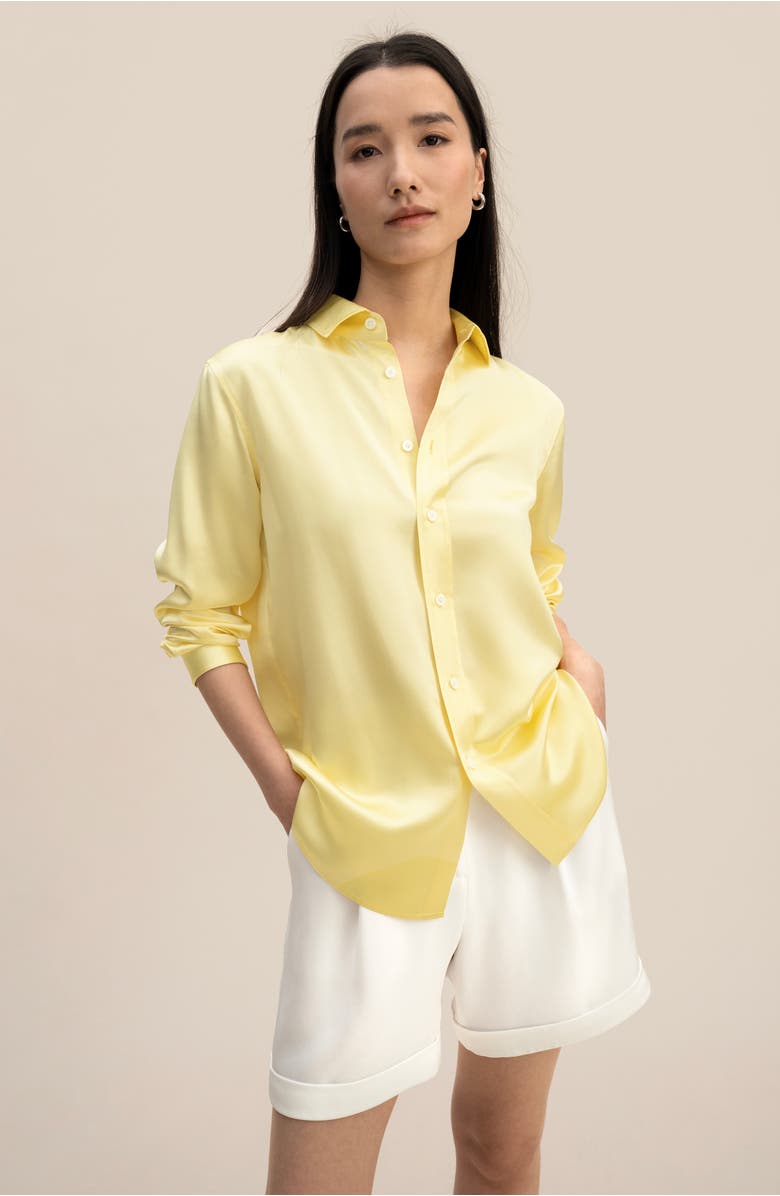 Lilysilk Women's Golden Cocoon Tailored Shirt, Alternate, color, Undyed Natural Golden