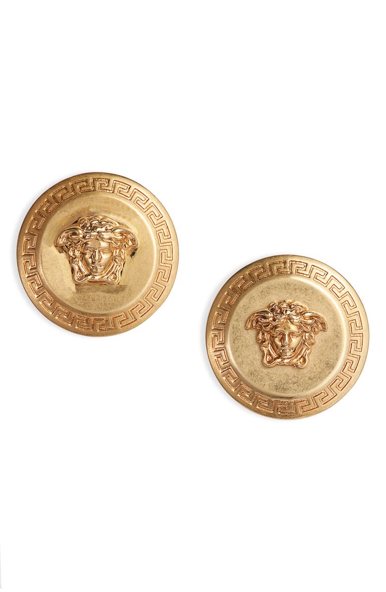 Versace Medusa Stud Earrings, Main, color, 