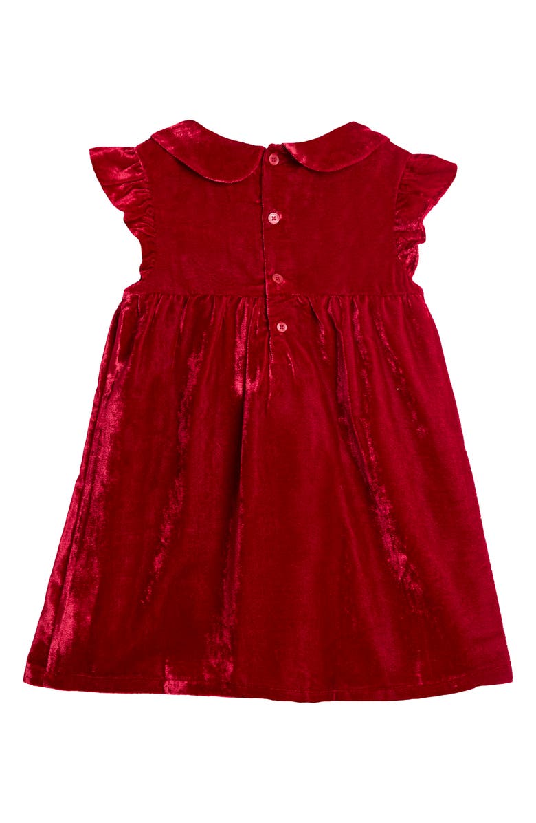 JOJO MAMAN BEBE Velvet Dress & Long Sleeve Bodysuit Set, Alternate, color, Red