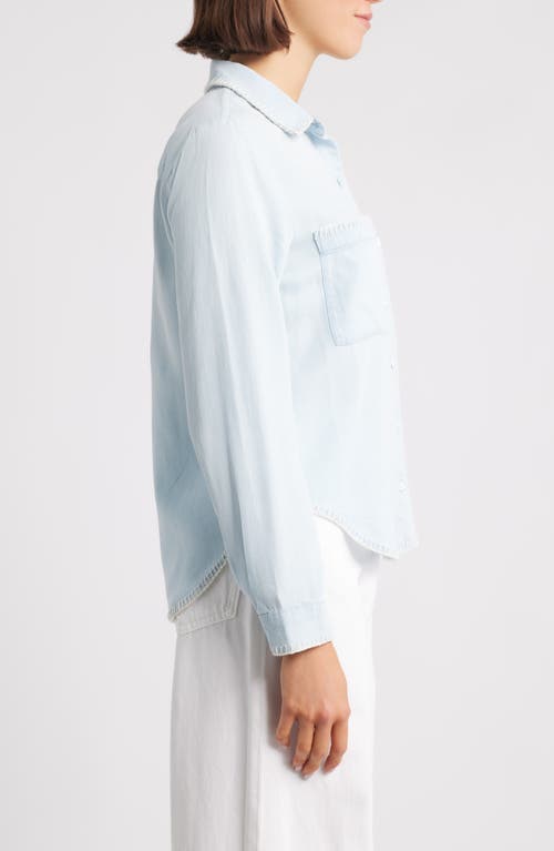 Cloth & Stone Blanket Stitch Accent Button-up Shirt In Blue