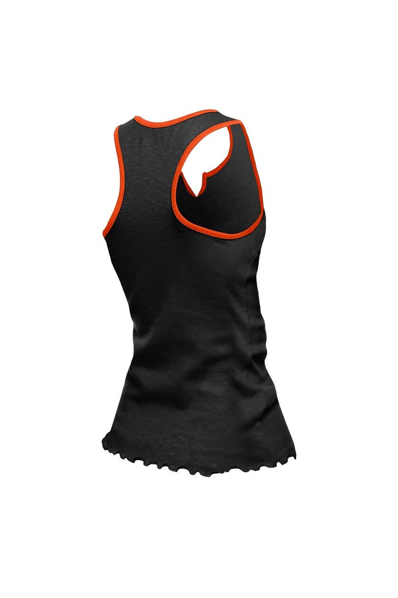 Women's New Era  Black Cincinnati Bengals Lettuce Hem Notch Neck Tri-Blend Tank Top, Alternate, color, Black