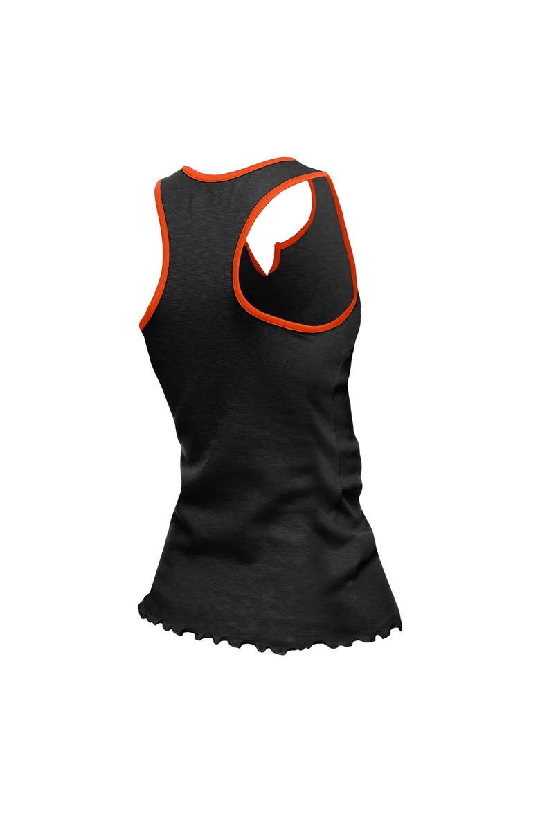 New Era Women's New Era  Black Cincinnati Bengals Lettuce Hem Notch Neck Tri-Blend Tank Top, Alternate, color, Black