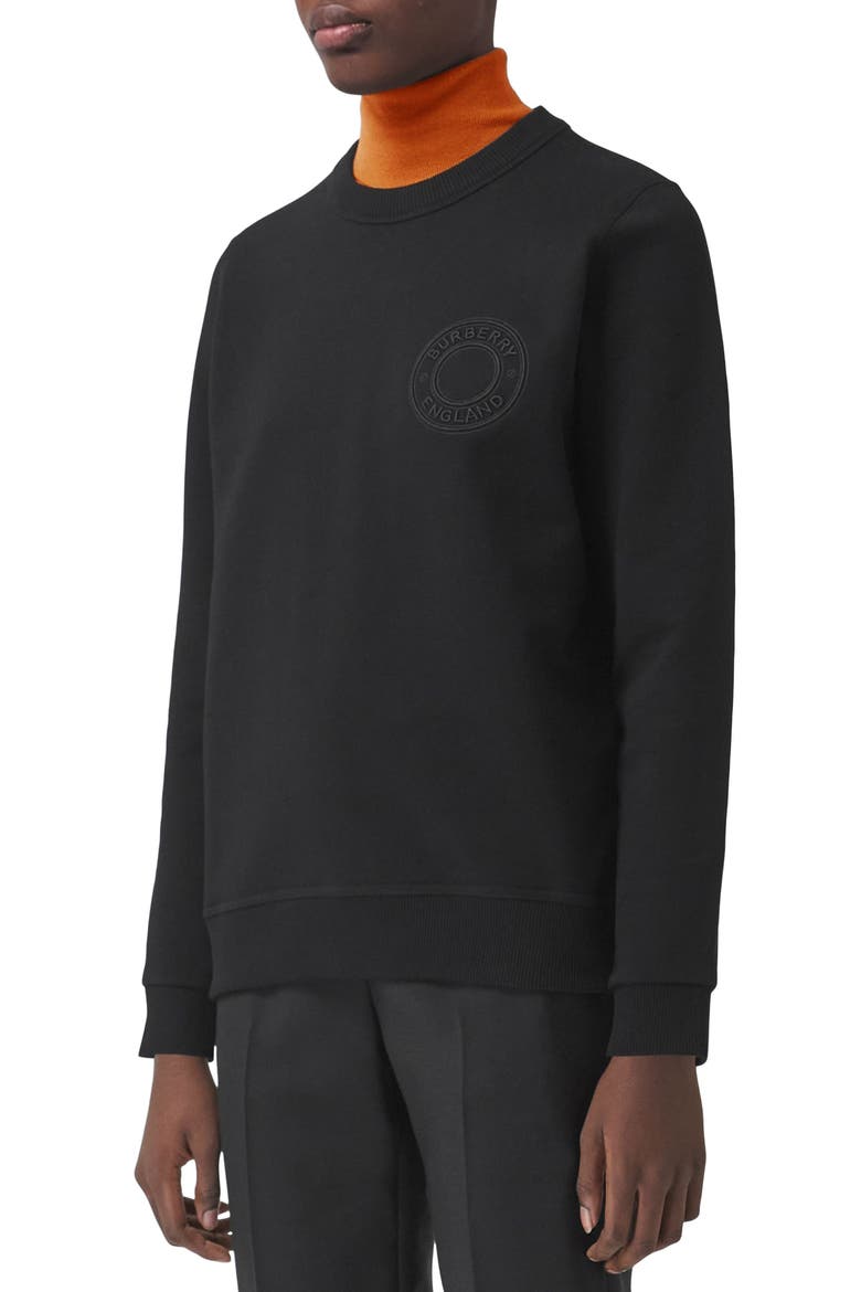 Poulter Roundel Logo Embroidered Sweatshirt, Main, color, BLACK