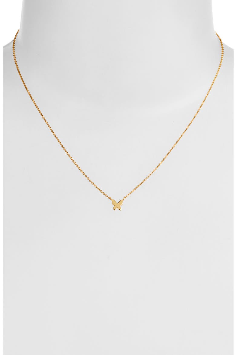 Mini Butterfly Pendant Necklace, Alternate, color, GOLD