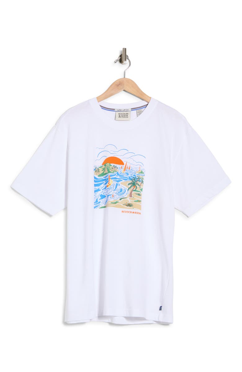 Scotch & Soda Island Graphic T-Shirt, Alternate, color, Bright White