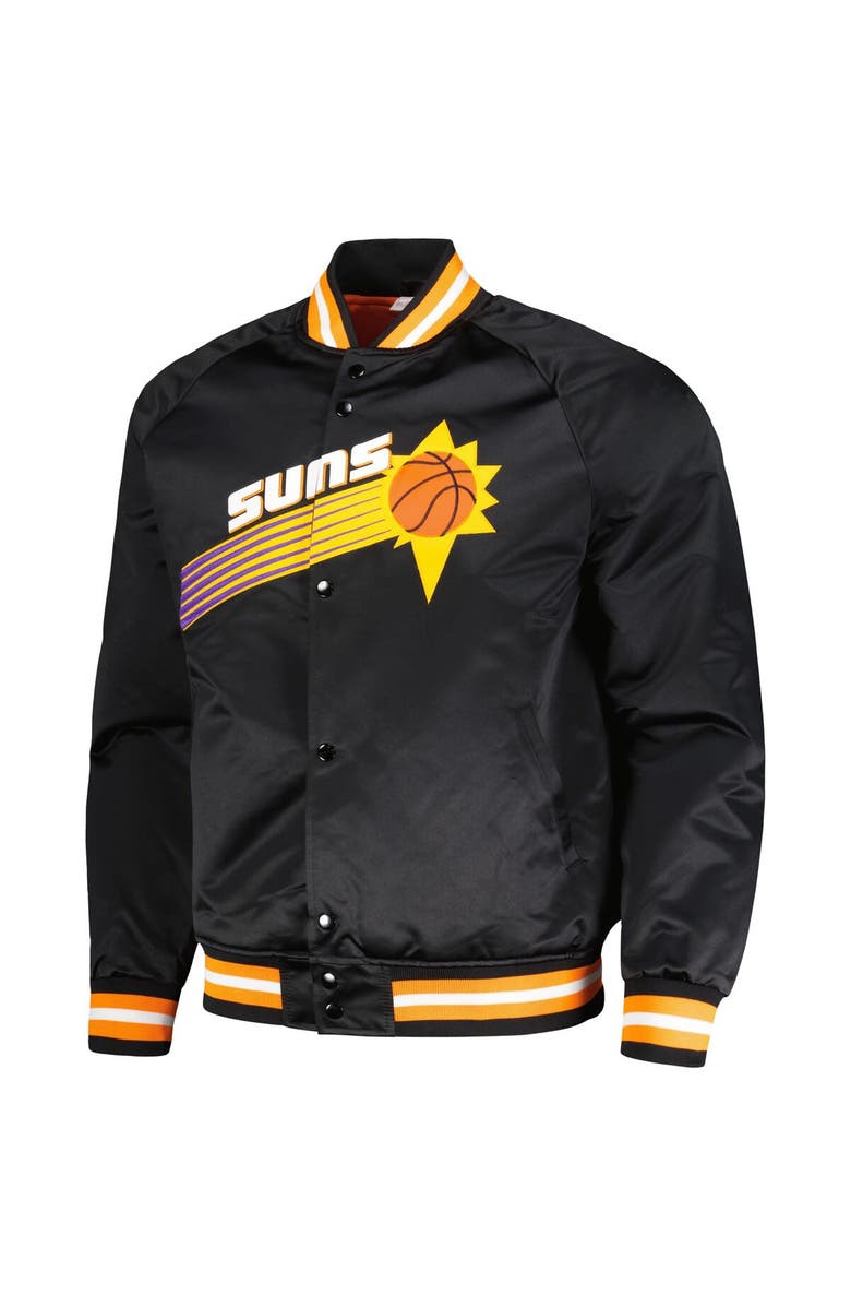 Mitchell & Ness Men's Mitchell & Ness Black Phoenix Suns Hardwood Classics  Throwback Wordmark Raglan Full-Snap Jacket, Alternate, color, 