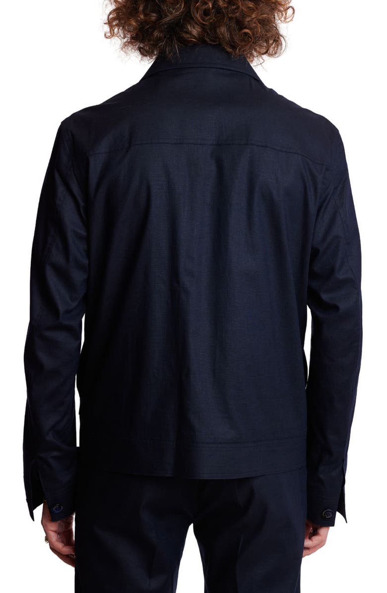 PAISLEY & GRAY Milo Slim Fit Bomber Jacket, Alternate, color, Navy Linen