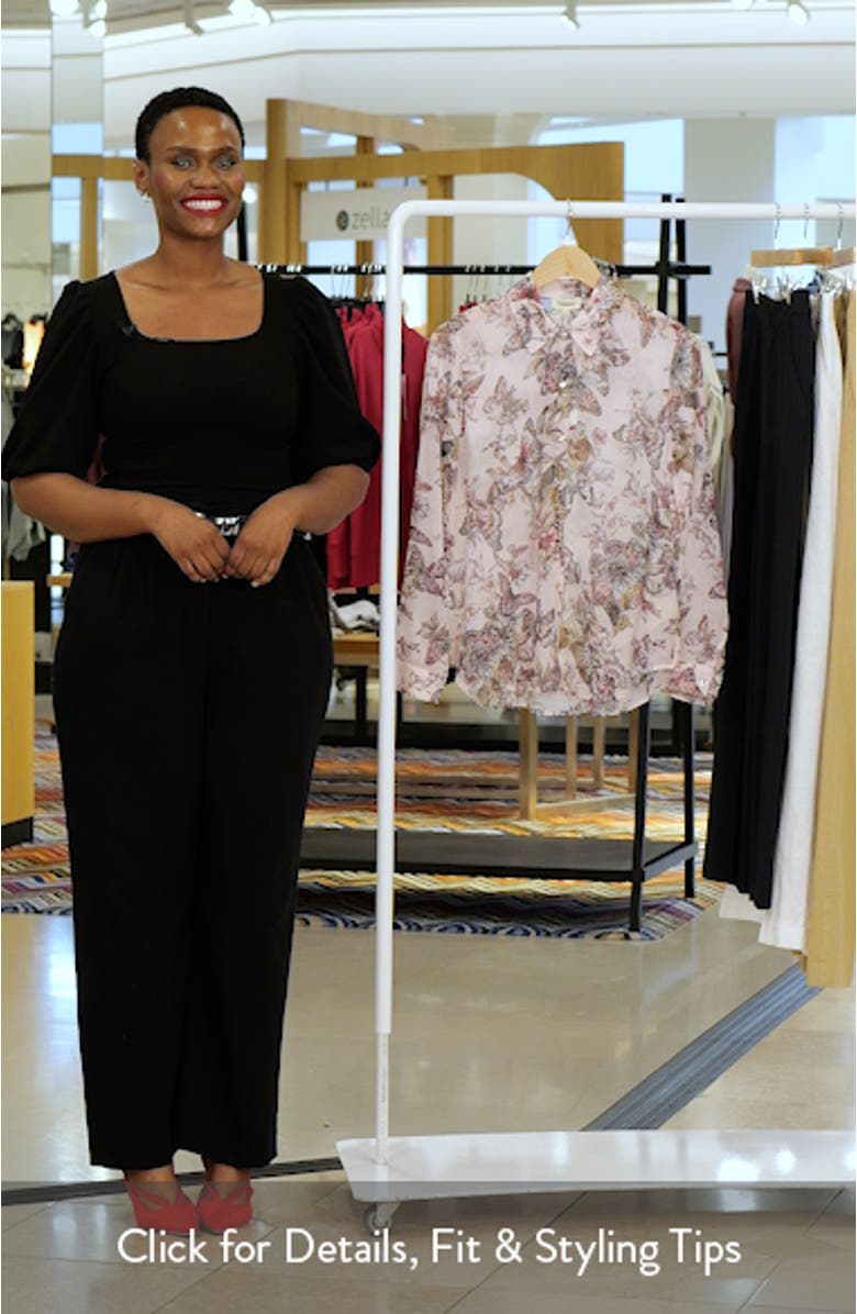 Laurent Mixed Print Button-Up Shirt, sales video thumbnail