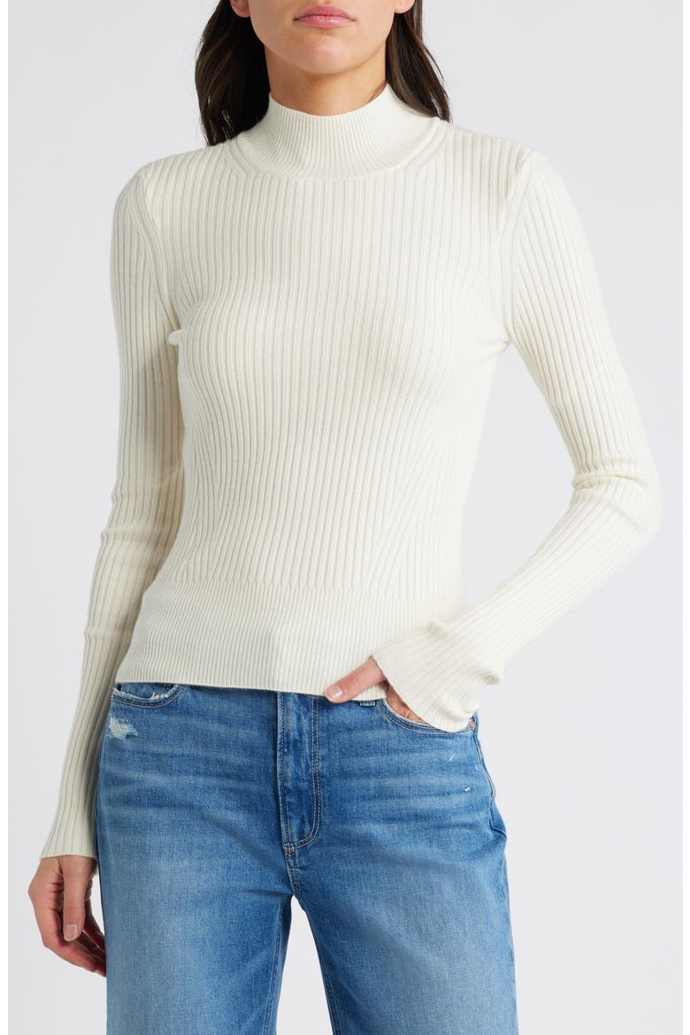 Raisa Rib Mock Neck Sweater, Main, color, IVORY