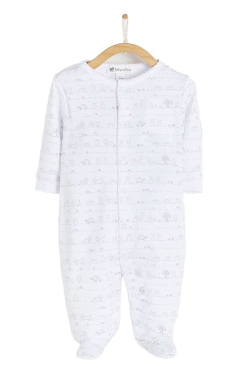 Babycottons Woods Pajama Snap Footie In Pink