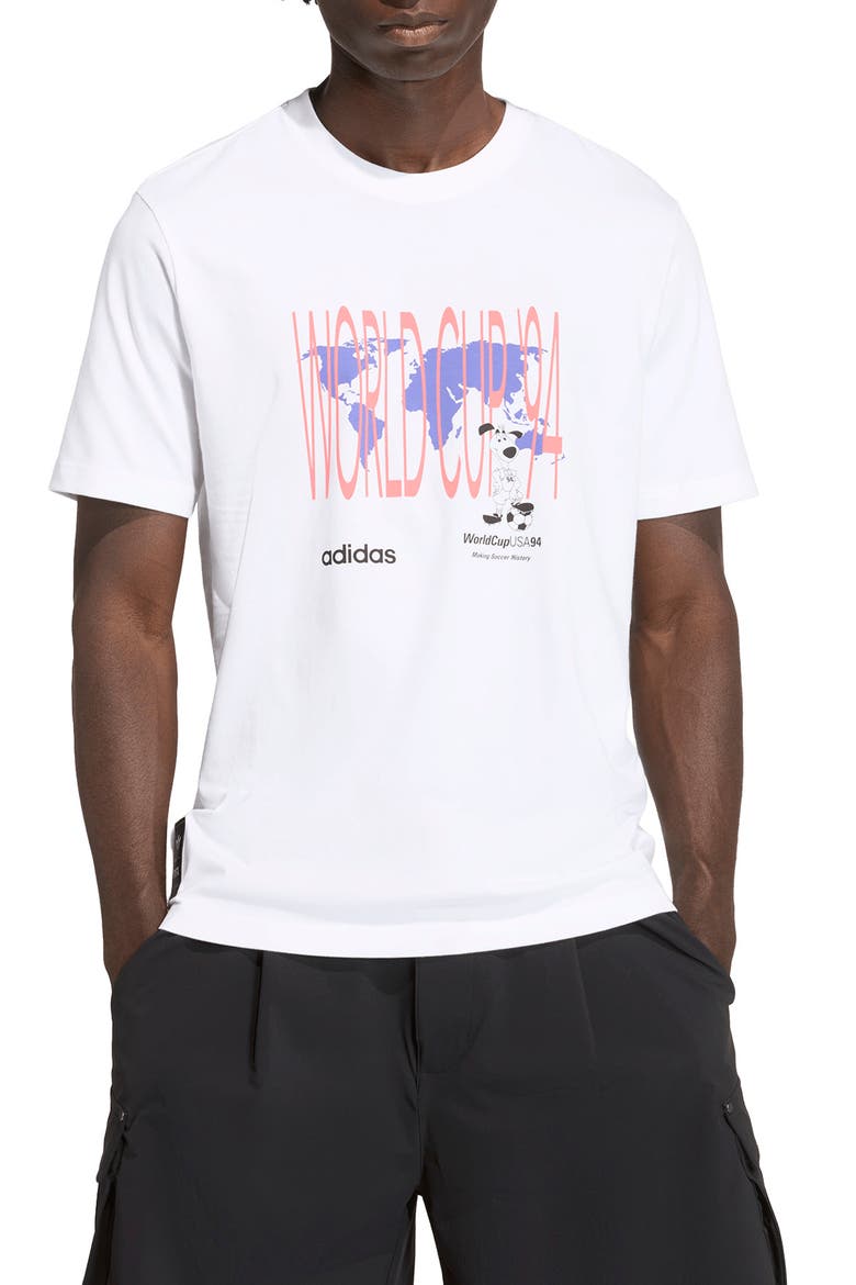 FIFA World Cup 94 Striker Cotton Graphic T-Shirt, Main, color, WHITE